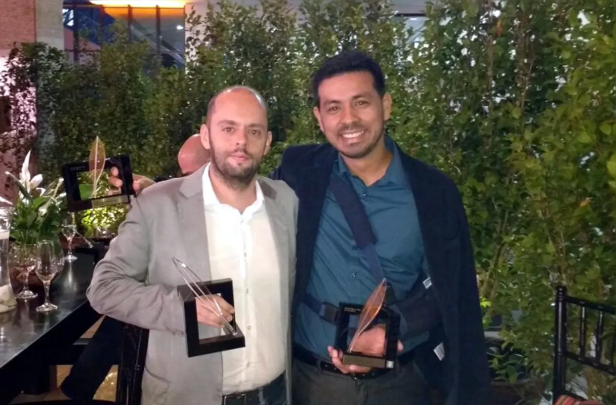 Editor de Fotografia Sérgio Ranalli e Anderson Coelho após a premiação.