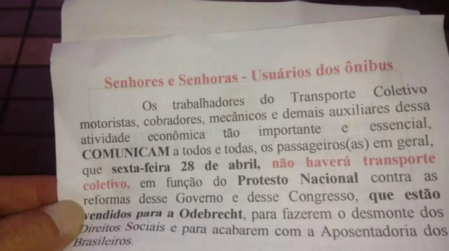Trabalhadores do Transporte Coletivo de Londrina "anunciam" a greve