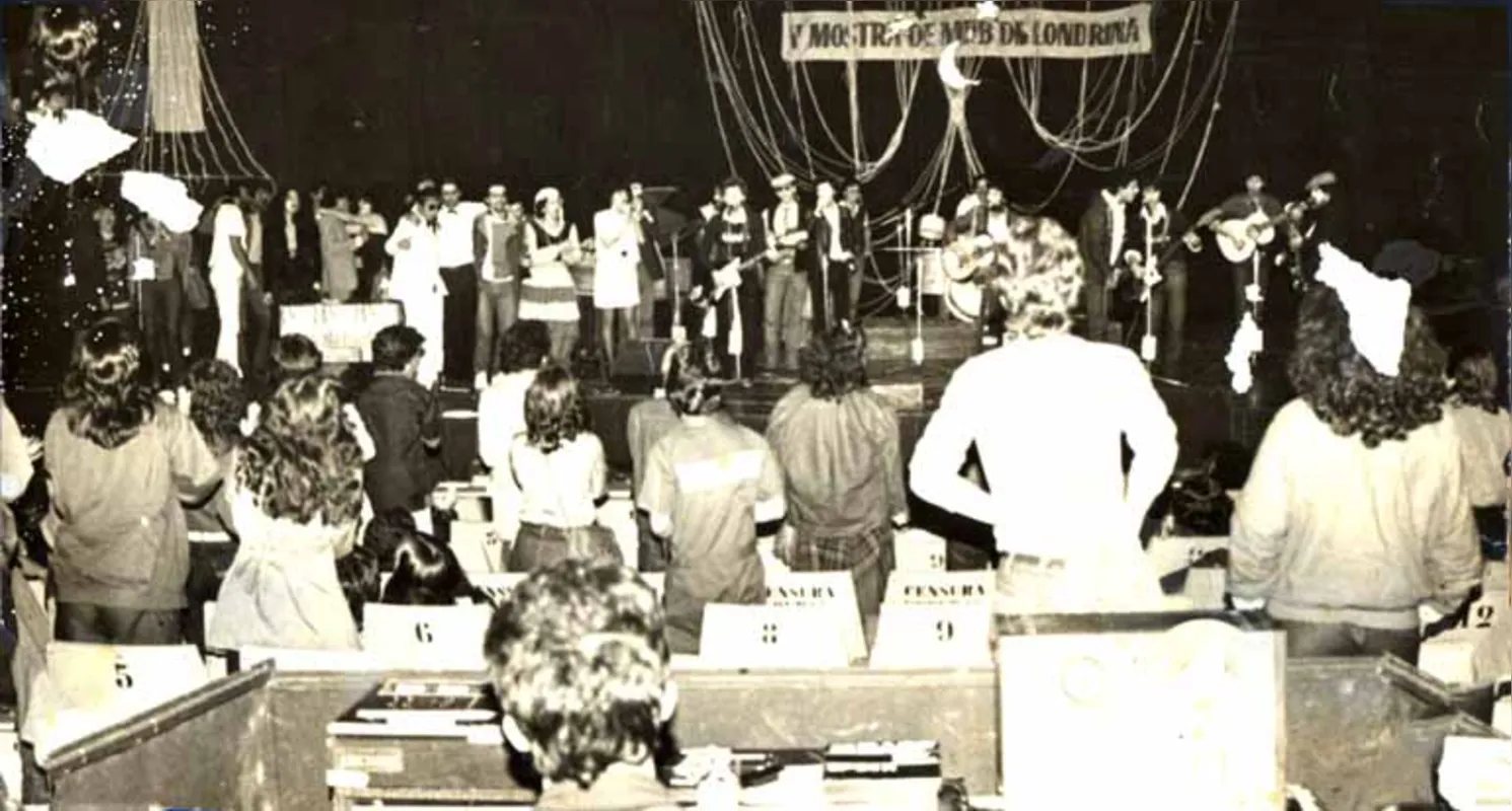 Mostra de Música Popular Brasileira, organizada por Marinósio e colegas do curso de Comunicação Social, entre as décadas de 1970 e 1980 em Londrina