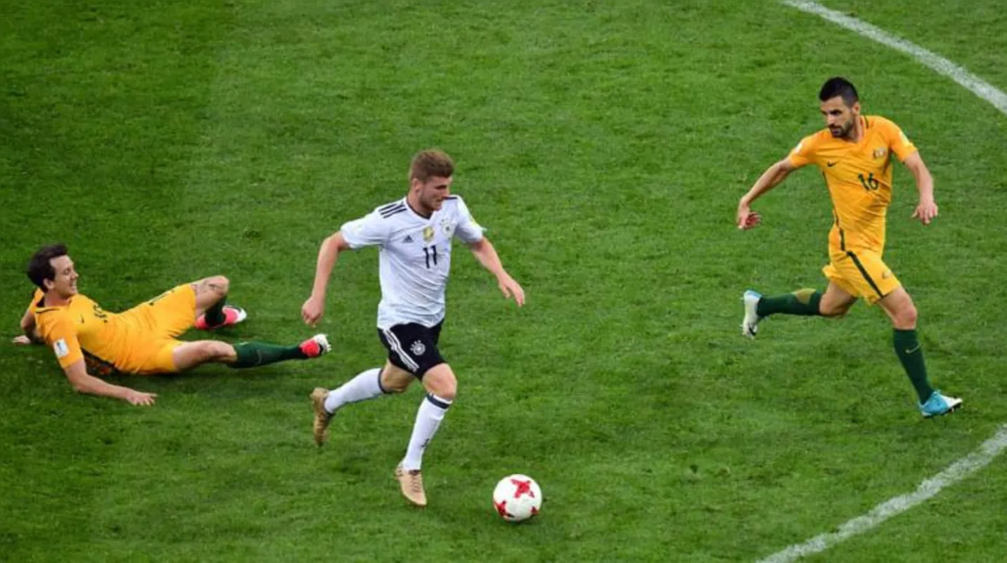 Imagem ilustrativa da imagem Com sustos, Alemanha vence Austrália na estreia na Copa das Confederações