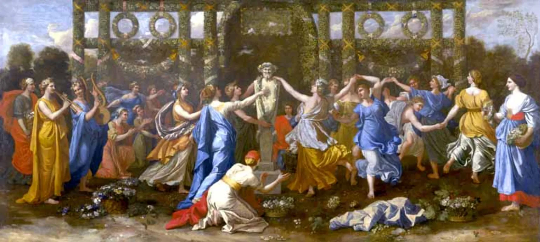 Himeneu travestido assistindo a uma dança em honra a Príapo, de Nicolas Poussin, integra a mostra do Masp, a obra data de 1634-1638
