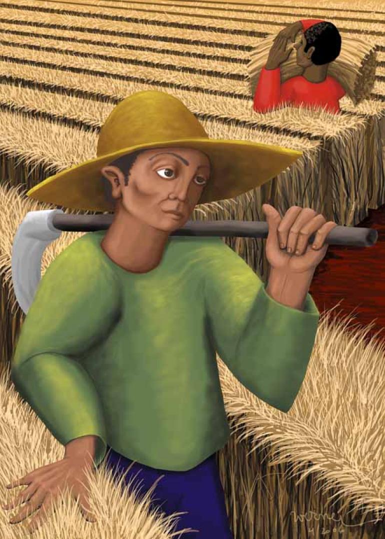 Reprodução - Exposição de João Werner reúne obras com temática urbana e rural, como na tela ‘Ceifadores’ Reprodução - Exposição de João Werner reúne obras com temática urbana e rural, como na tela ‘Ceifadores’