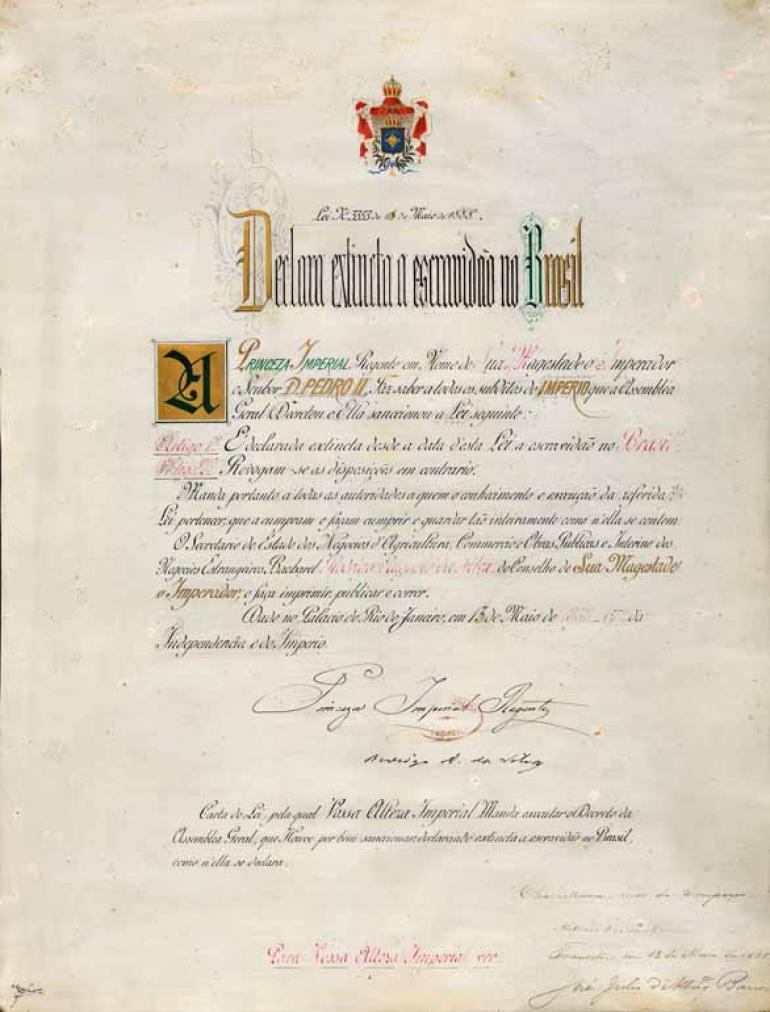 Inconclusa, Lei Áurea completa 130 anos