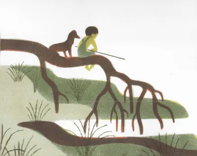 Ilustração de Yolanda Mosquera para o livro "O Silêncio da Água"