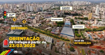 Imagem ilustrativa da imagem Rotatória da Rio Branco será interditada na manhã desta quarta