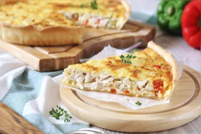 Chicken and bell pepper quiche, french cuisine