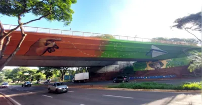 Imagem ilustrativa da imagem Viaduto da Santos Dumont ganha grafitagem personalizada