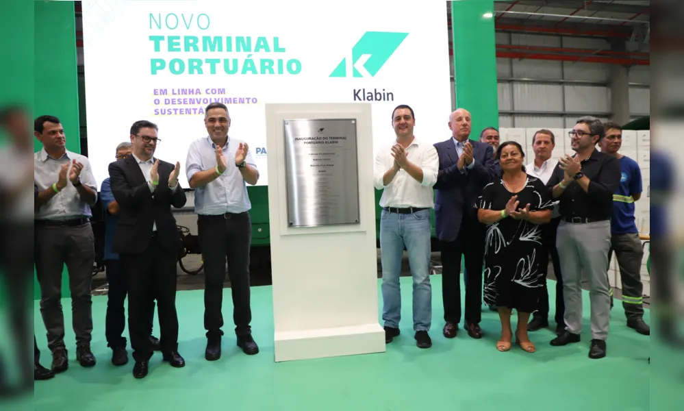 Governador Ratinho Junior na inauguração do Terminal Portuário da Klabin em Paranaguá