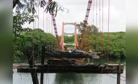 Recuperação de ponte pênsil de Ribeirão Claro deve durar três meses