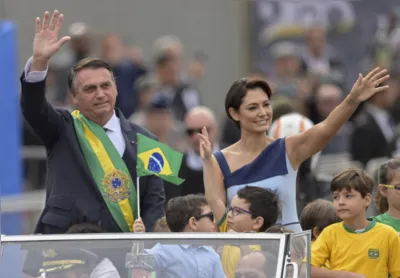 O presidente Jair Bolsonaro e a primeira dama, Michelle