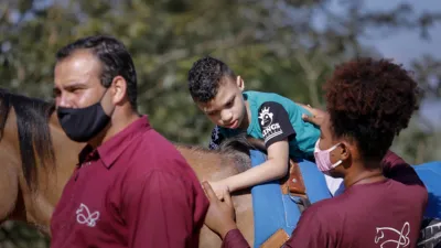 Imagem ilustrativa da imagem Araucária oferece terapia gratuita com cavalos há quatro anos