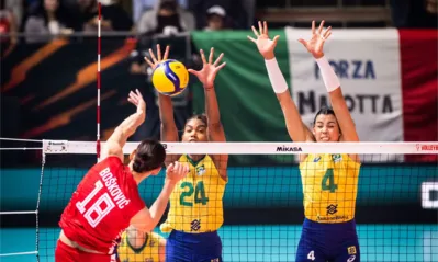 Imagem ilustrativa da imagem Brasil perde para Sérvia e adia sonho do Mundial de vôlei feminino