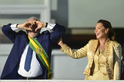 O presidente Luiz Inácio Lula da Silva durante cerimônia de posse, no Palácio do Planalto.