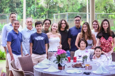 A família Miguita reunida no campo do Royal Golf