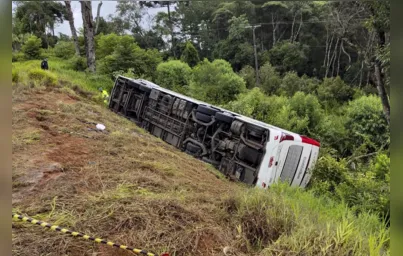 Imagem ilustrativa da imagem Sete pessoas morrem em acidente com ônibus que ia para Foz do Iguaçu