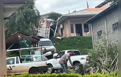 Imagem ilustrativa da imagem VÍDEO - Vendaval deixa rastro de destruição no Oeste paranaense