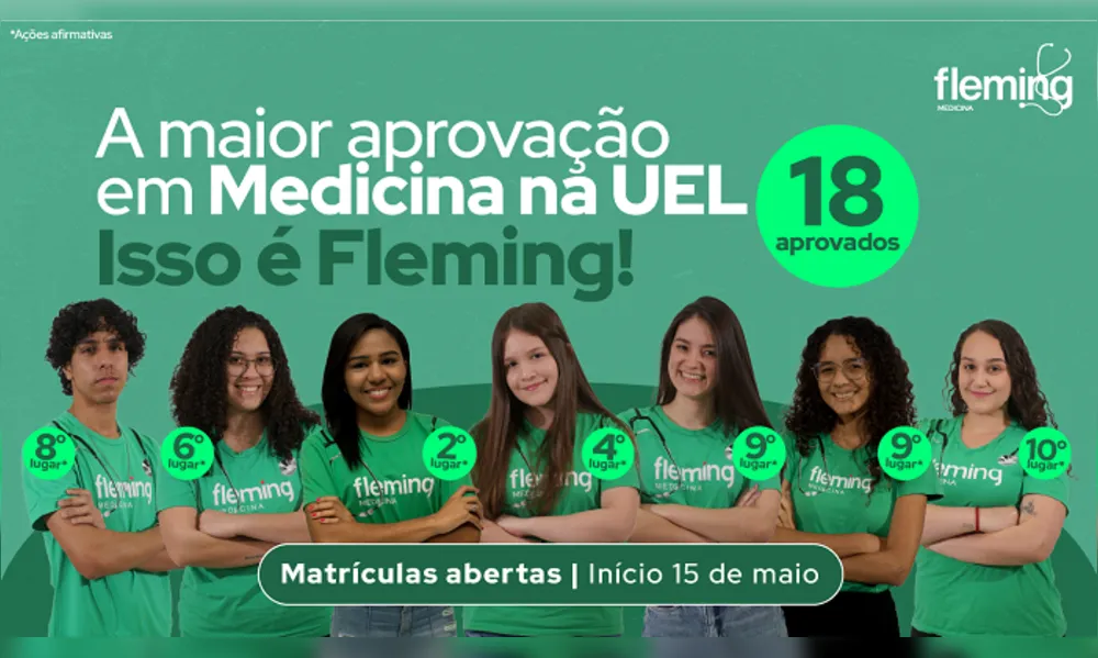 Imagem ilustrativa da imagem Pré-vestibular Fleming Medicina conquista a maior aprovação em Medicina na UEL