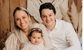 No aniversário da pequena Giovana