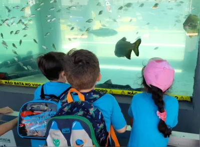 O aquário foi uma das atrações para alunos do CMEI Valéria Veronesi