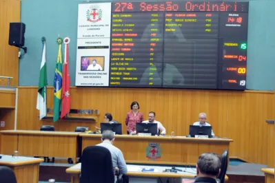 As vereadoras e os vereadores da Câmara Municipal de Londrina se reuniram, na tarde desta terça (09/05/2023), para a 27ª sessão ordinária de 2023, com transmissão pelo Facebook e Youtube do Legislativo.