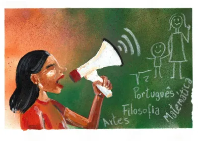 Imagem ilustrativa da imagem É preciso aumentar o volume para ouvir o grito  dos professores