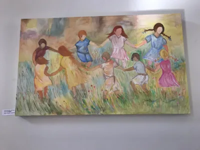 Quadro de Elisa Medeiros exposto na Biblioteca Pública