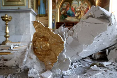 A Catedral da Transfiguração, maior igreja de Odessa, foi severamente danificada
