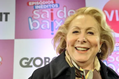 A atriz Aracy Balabanian durante entrevista coletiva do programa 'Sai de Baixo', no Jardim Paulistano, em  São Paulo