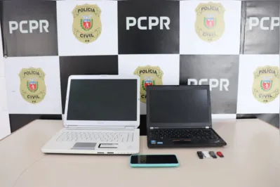 Na casa do suspeito, foram apreendidos um celular, dois notebooks e quatro pen drives, que vão passar por perícia