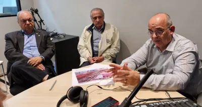 Botelho, Rocha Neto e Ribeiro, integrantes do Rotary Club Londrina Norte