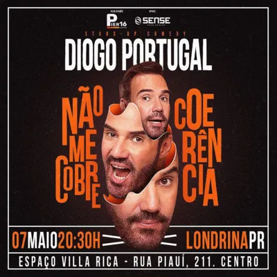 Imagem ilustrativa da imagem Sem coerência, Diogo Portugal se apresenta em Londrina