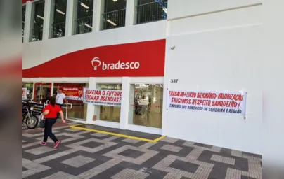 Imagem ilustrativa da imagem Bancários protestam contra fechamento de cinco agências do Bradesco