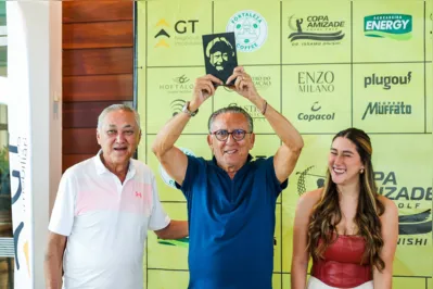 Miguita com Galvão Bueno e Gabriela Miguita