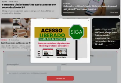 Acesso segue liberado até as zero hora de segunda-feira (8)