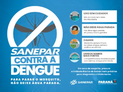 Imagem ilustrativa da imagem Sanepar e Prefeitura realizam ação integrada contra dengue em Londrina