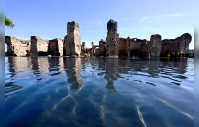 Imagem ilustrativa da imagem Água retorna às antigas termas romanas de Caracalla