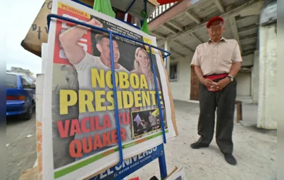 Imagem ilustrativa da imagem Noboa derrota esquerda e é eleito presidente do Equador