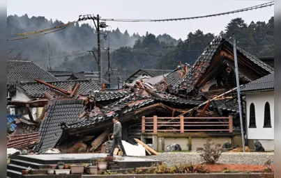 Imagem ilustrativa da imagem Número de mortes no terremoto do Japão sobe a 73, e chuvas dificultam buscas