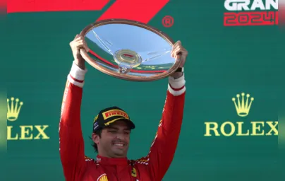 Imagem ilustrativa da imagem Verstappen quebra e Sainz vence em dobradinha da Ferrari na Austrália