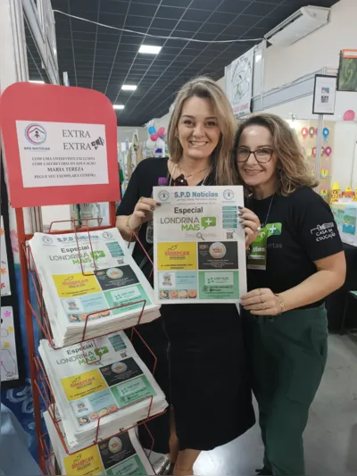 As coordenadoras Lizandra Valente e Daniele Montanucci com o SPD Notícias
