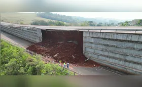 Viaduto de Irerê cede durante temporal e PR-445 é interditada