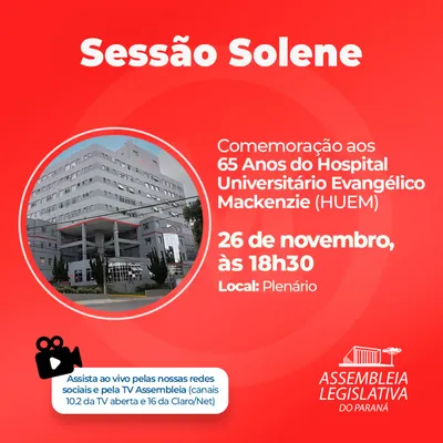 Imagem ilustrativa da imagem Alep homenageia os 65 anos do Hospital Evangélico Mackenzie