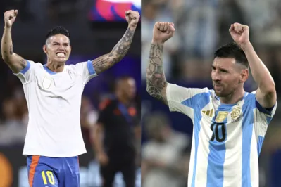 Final da Copa América coloca frente a frente as James Rodrigues e  Lionel Messi, estrelas de Colômbia e Argentina