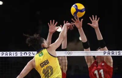 2024.08.01 - Jogos Olímpicos Paris 2024 - Vôlei feminino - Brasil enfrenta o Japão na segunda rodada da fase de grupos. Na imagem a atleta Gabriela "Gabi" Guimarães. - Foto: Luiza Moraes/COB