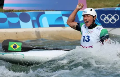 2024.07.28 - Jogos Olímpicos Paris 2024 - Canoagem. Na imagem, a atleta Ana Sátila que conquistou o quarto lugar na final do caiaque na canoagem slalom.
