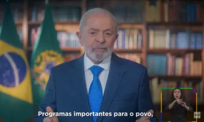 O presidente Lula, em pronunciamento em rede nacional