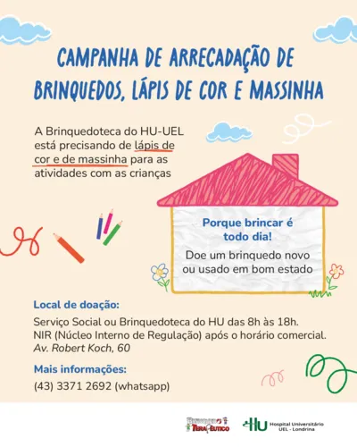Imagem ilustrativa da imagem HU de Londrina pede doação de brinquedos