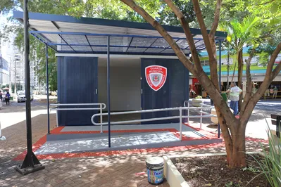 Quiosque onde funcionará base operacional da Guarda Municipal no Calçadão