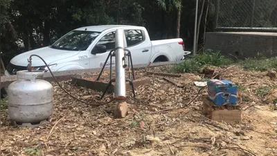 Canhão de ar foi usado no Bosque Central na última quarta-feira (4)