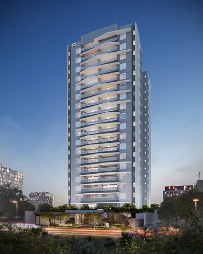 Com 18 pavimentos e quatro apartamentos por andar, o Zahra tem arquitetura contemporânea e arrojada